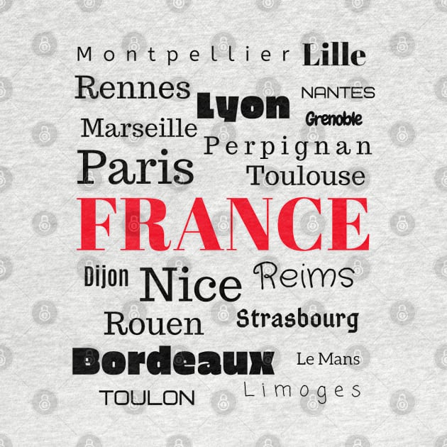 French Cities word cloud design by karma-stuff